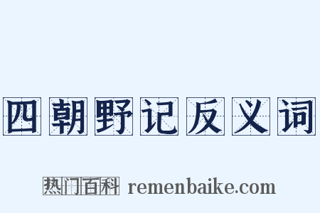 四朝野记反义词是什么意思的图片